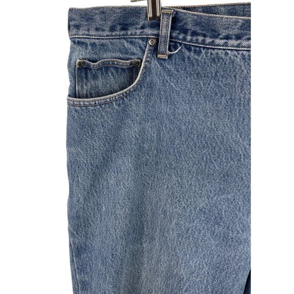 Lands' End Outfitters Men's Straight Fit 5 Pocket Blue Denim Jeans 42x29 - Picture 4 of 10